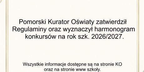 Wojewódzkie Konkursy Kuratoryjne 2026/2027